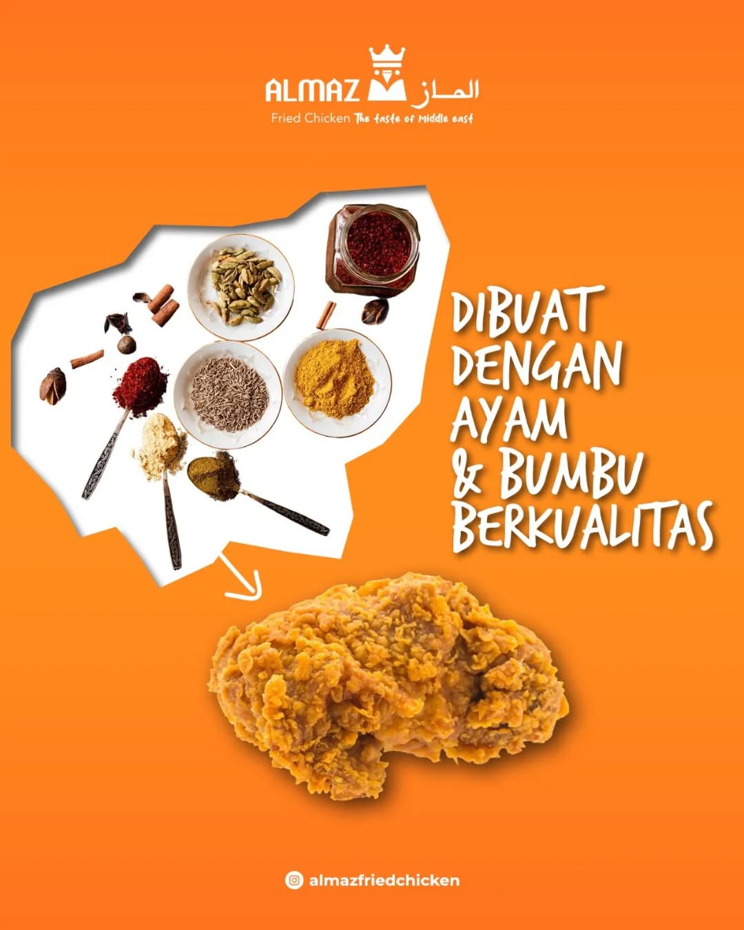 Rempah-rempah Middle East pilihan untuk bumbu Almaz Chicken